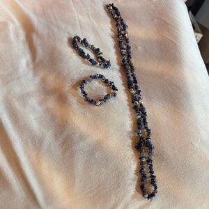 JTV Blue and White Stone Necklace Set